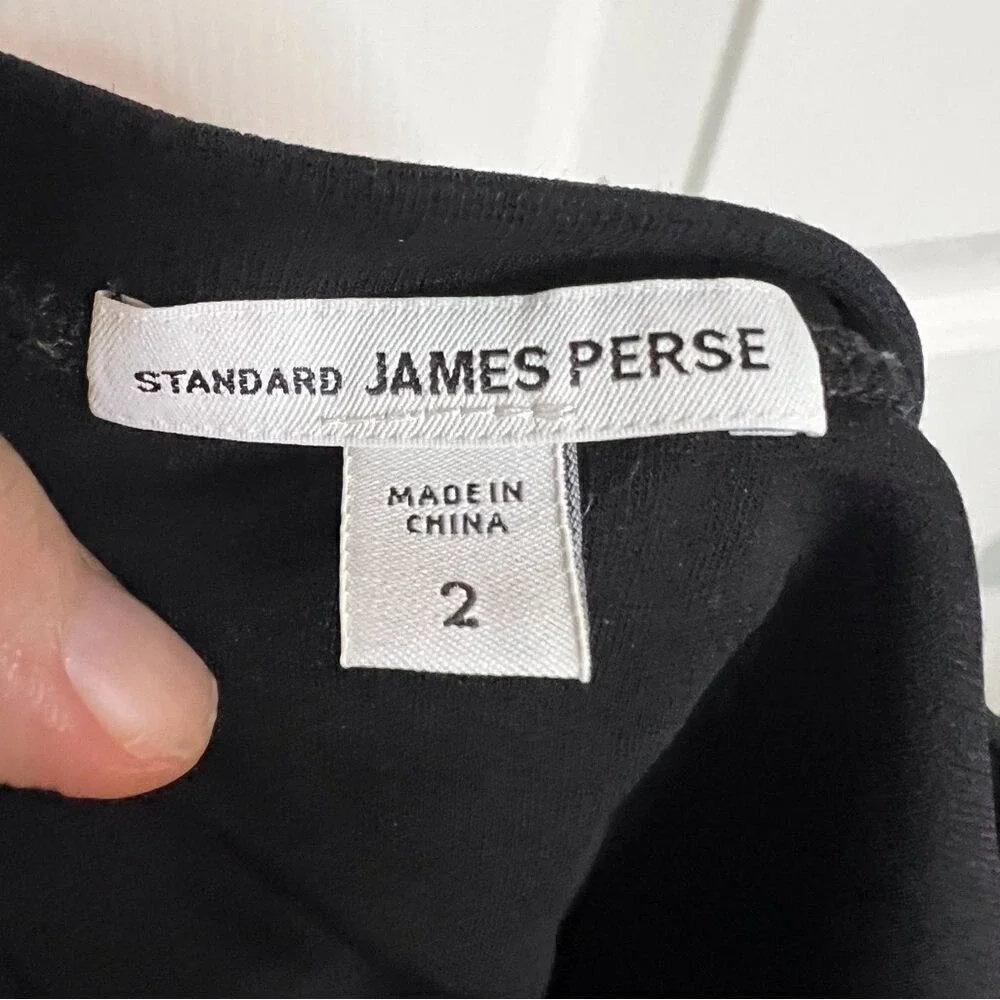 Standard James Perse Women's Black Fitted Dress Size 2 Small Spot See‎ Pics